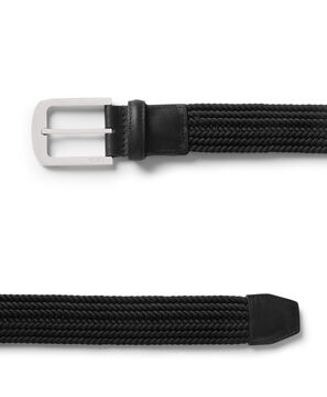 Belts Abgerundeter, gewebter Gürtel mit rechteckiger Schnalle, 35 mm