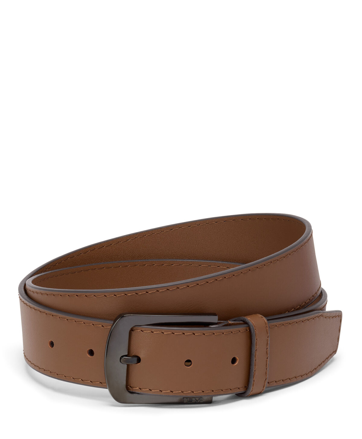 TUMI Ceinture en cuir rectangulaire arrondie, 30 mm