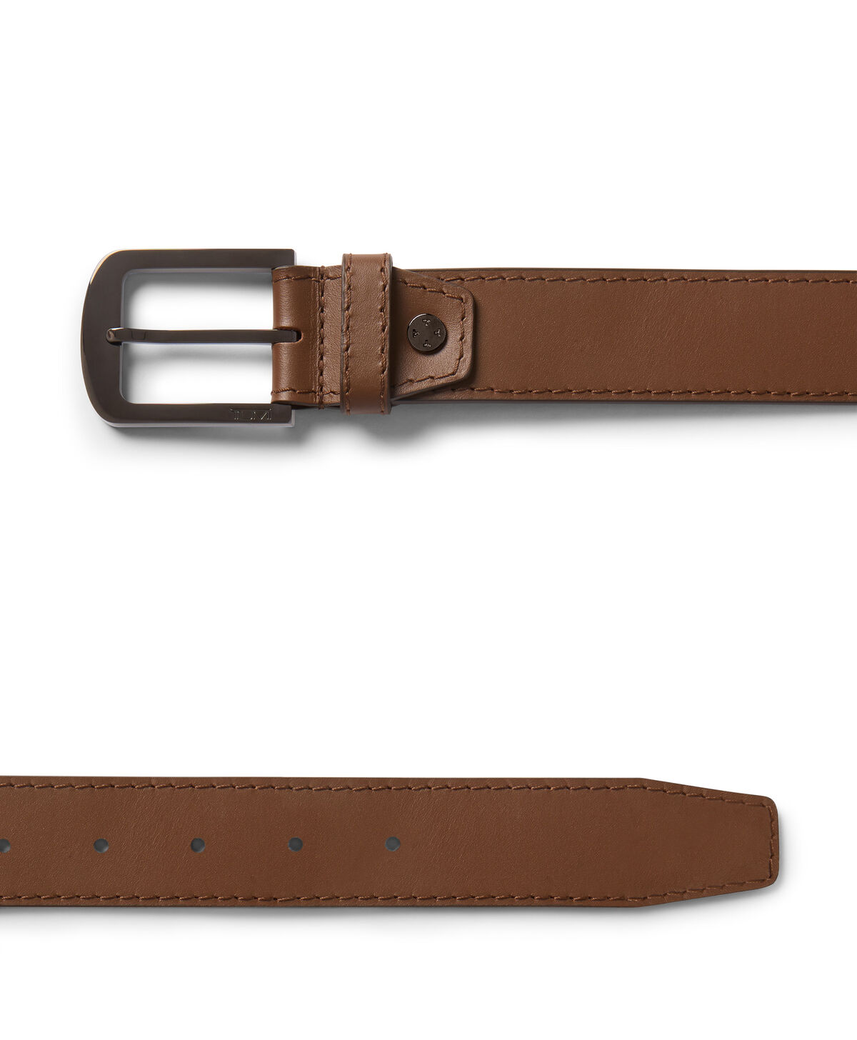 TUMI Ceinture en cuir rectangulaire arrondie, 30 mm