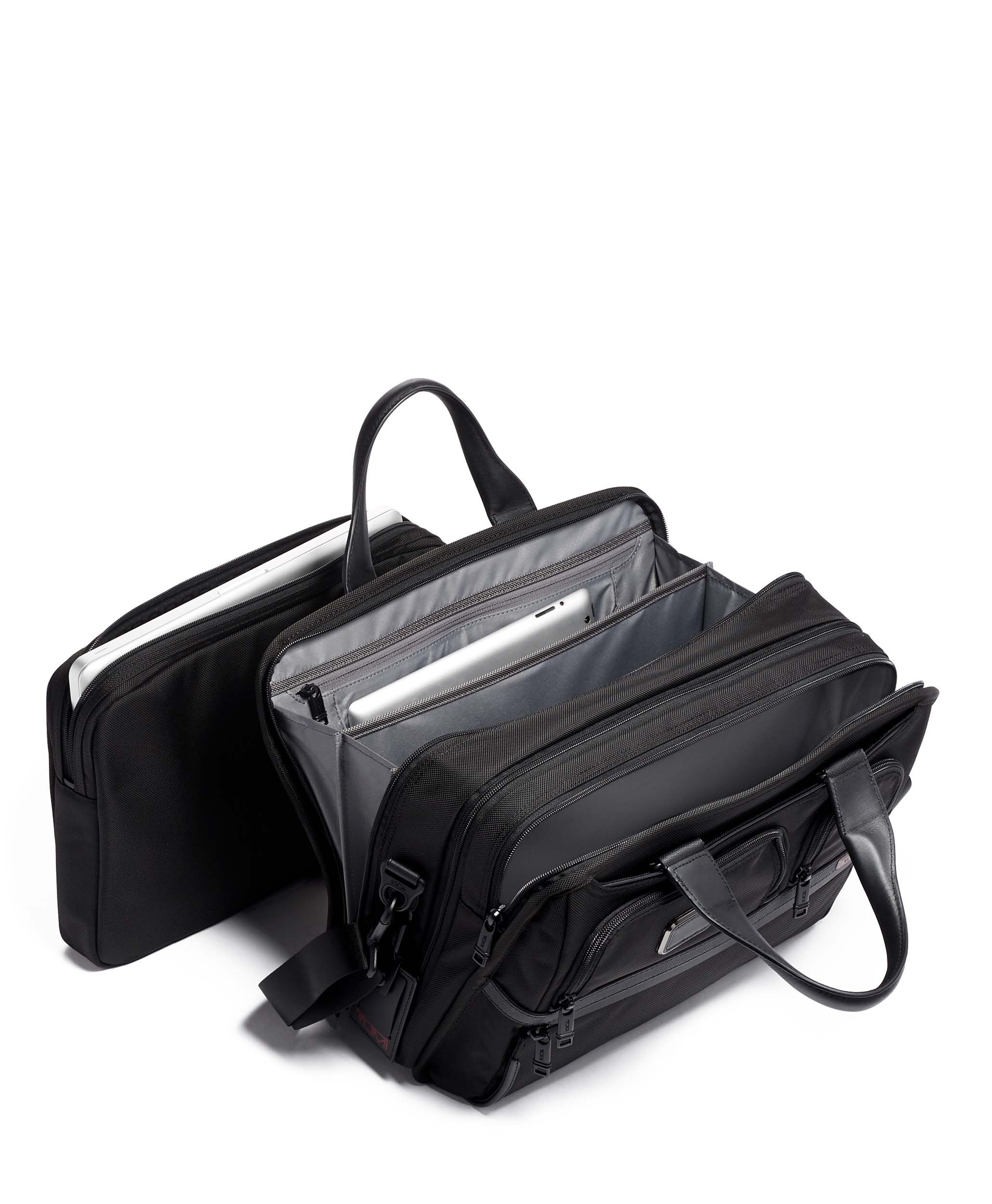 Femme Sacs homme Porte-documents et sacs pour ordinateur portable homme Sac porte-documents organiseur extensible Alpha 3 Synthétique Tumi en coloris Noir 